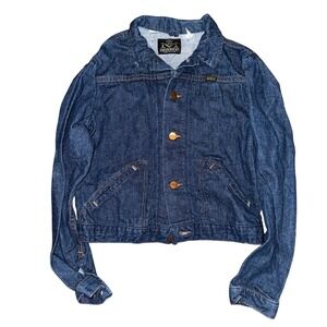 Vintage Maverick Blue Bell Denim Jacket Dark Wash Made in USA Size 16 Indigo